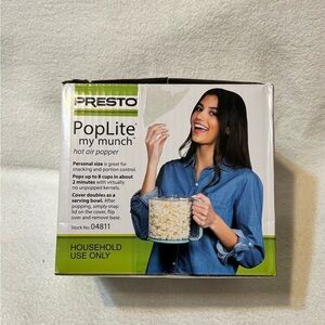 Presto PopLite My Munch Hot Air Popper – White/Green